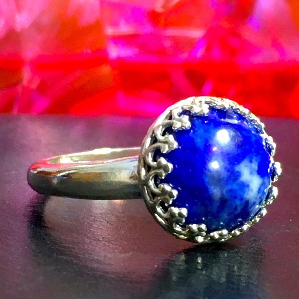 Lapis Stone sterling silver ring